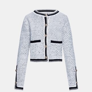Contrast Trim Button Front Cardigan
