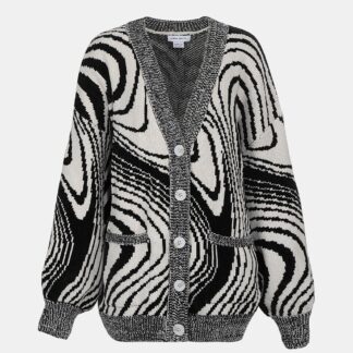 Abstract Pattern Drop Shoulder Oversized Cardigan (SELECT SIZES FOR PRE-ORDER)